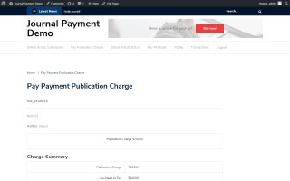 Pay Publication Charges Summary